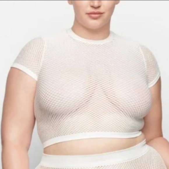 NWT 4X Skims Sport Perforated Seamless Cropped T-Shirt - Picture 7 of 7